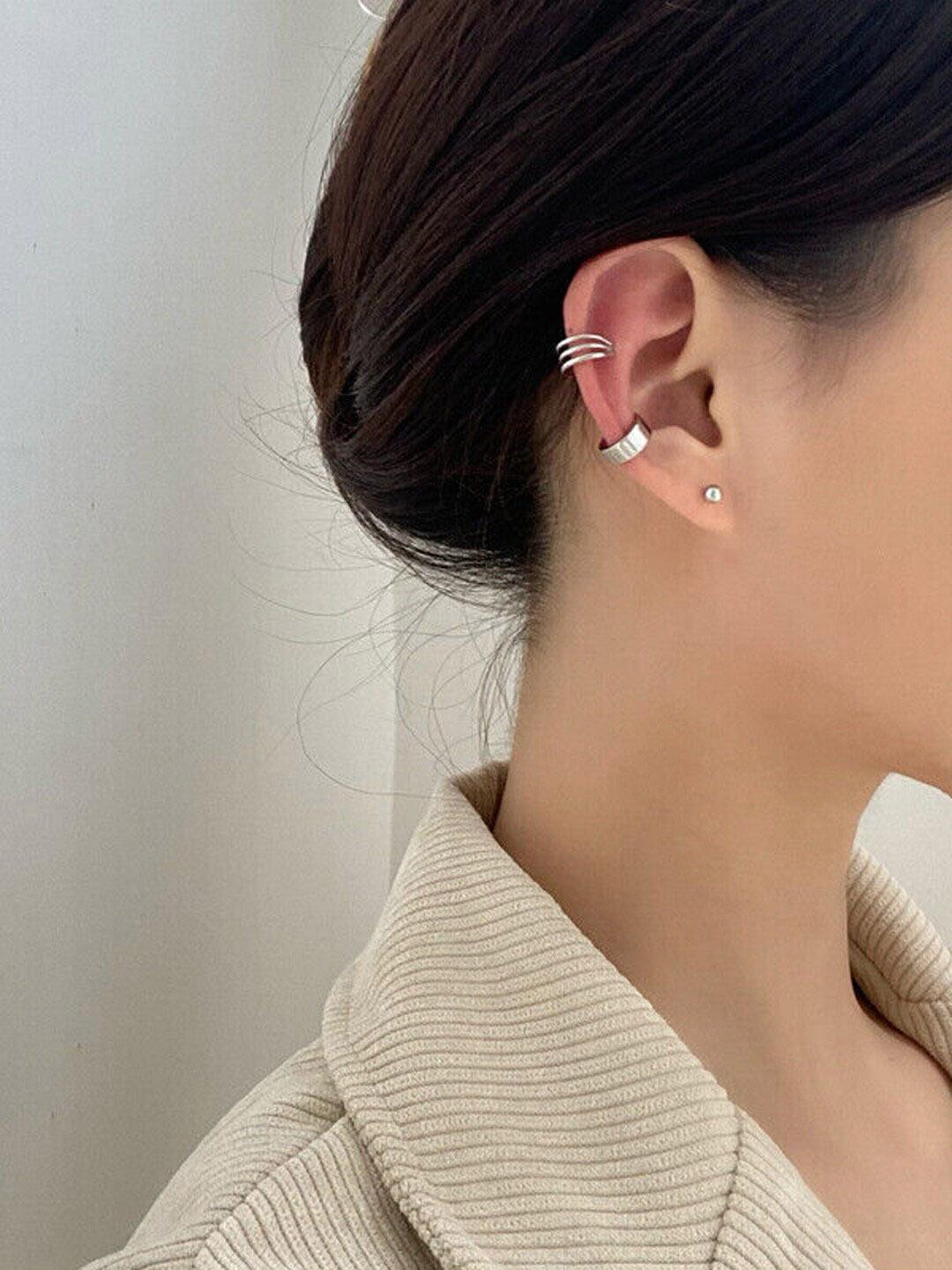 Buy FIMBUL Set Of 3 Gold-Plated Ear Cuff - Earrings for Women