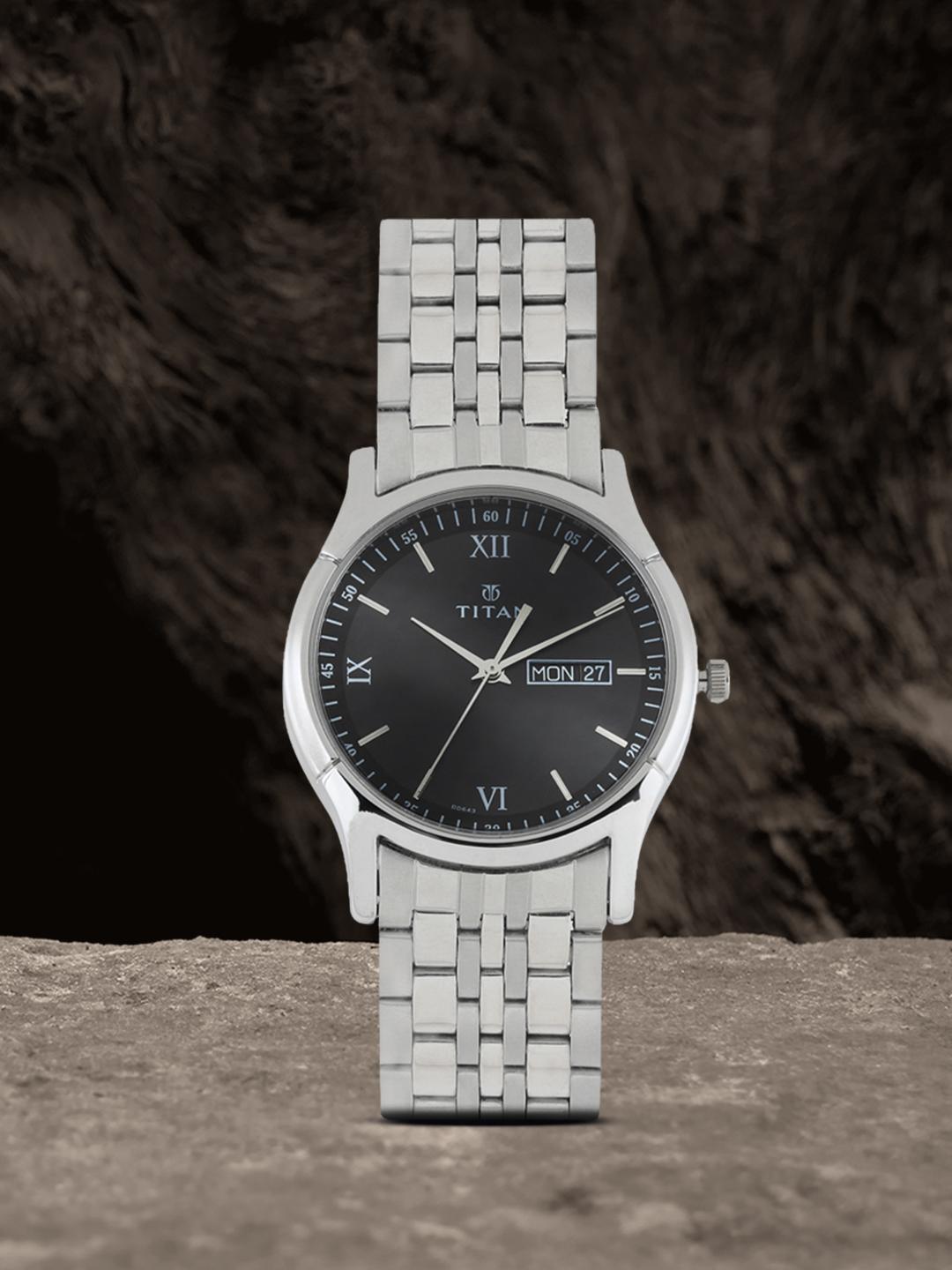 Titan Karishma Quartz Analog Watch Men Nt1636sm01 Black