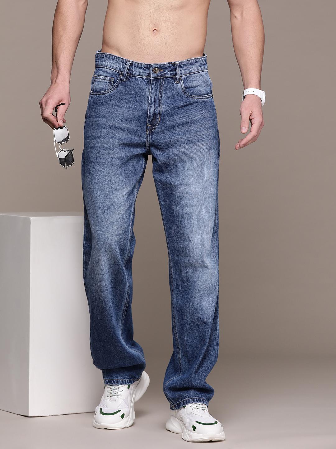 Roadster Men Pure Cotton Straight Fit Light Fade Jeans - Image 1