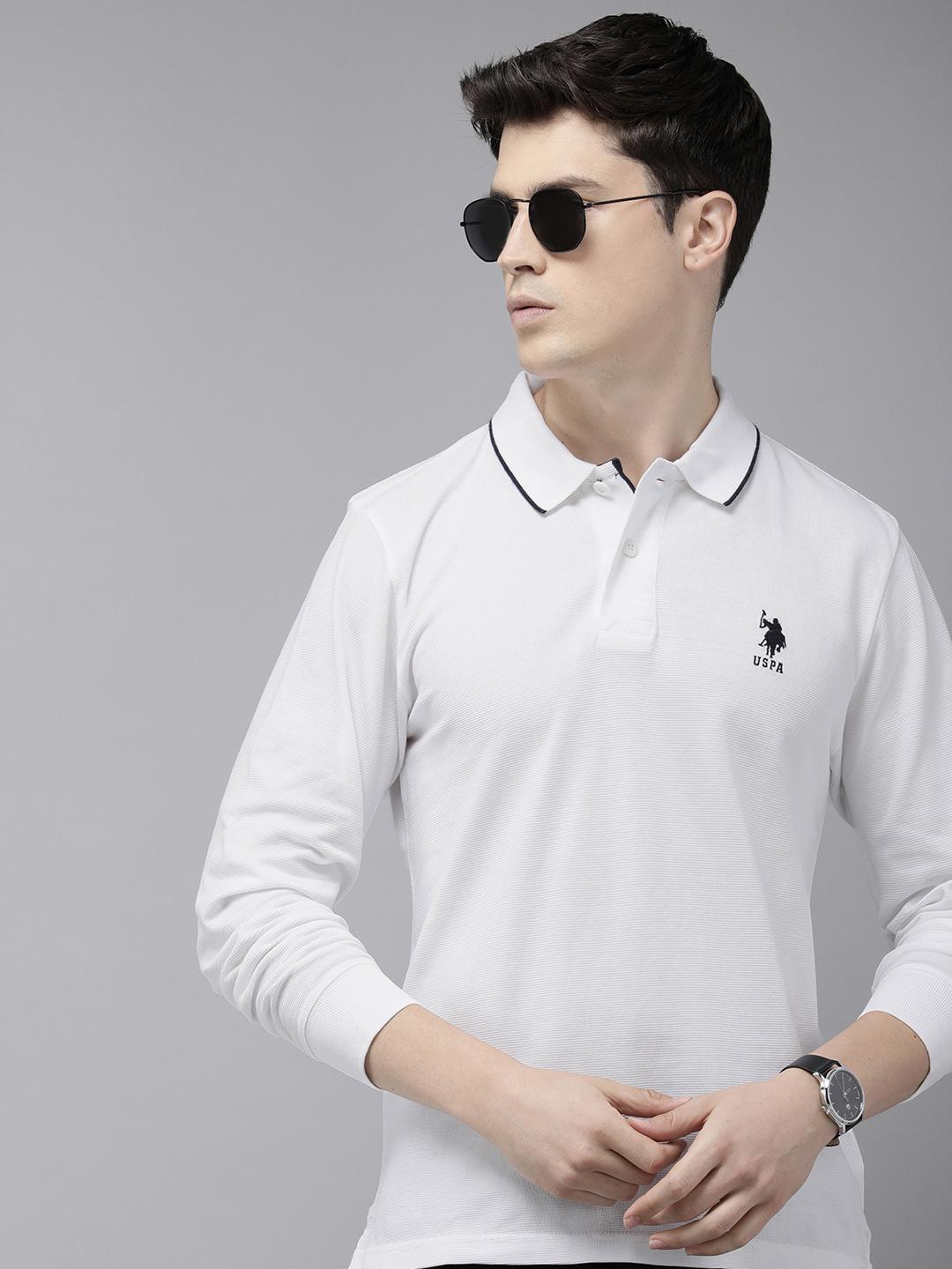 Buy Polo Long Sleeve Pure Cotton Slim Fit Polo T-shirt - Main Image