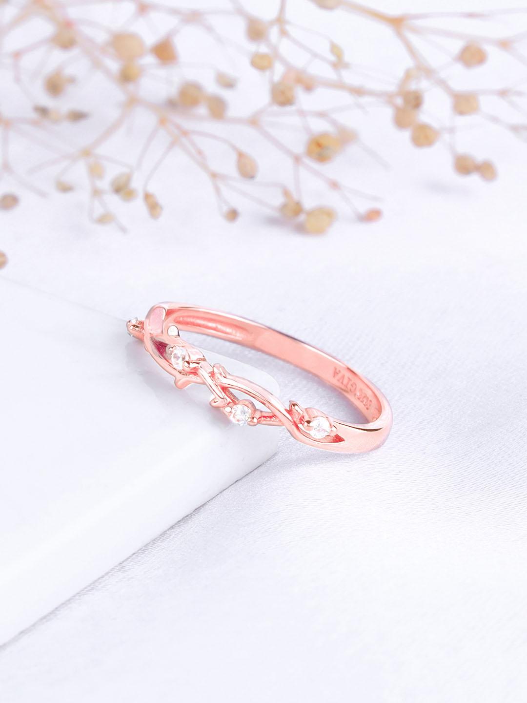 GIVA 925 Sterling Silver Rose Gold-Plated Cubic Zirconia Studded - Image 1