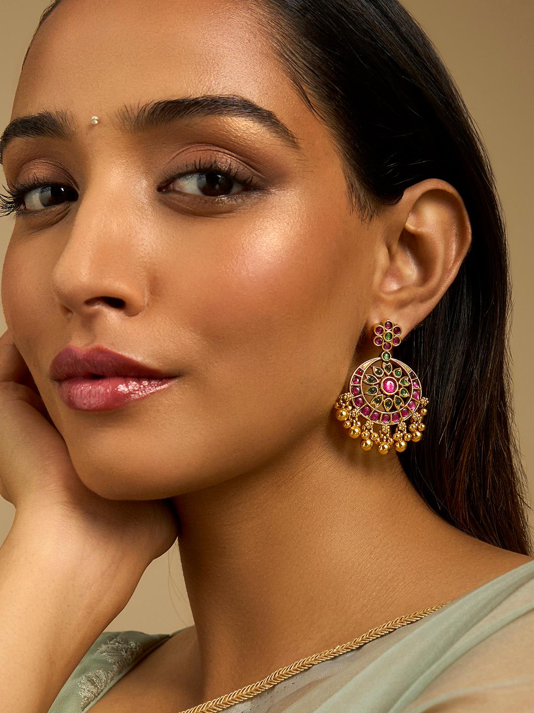 Buy Kushal's Fashion Jewellery Gold-Plated Classic Drop Earrings