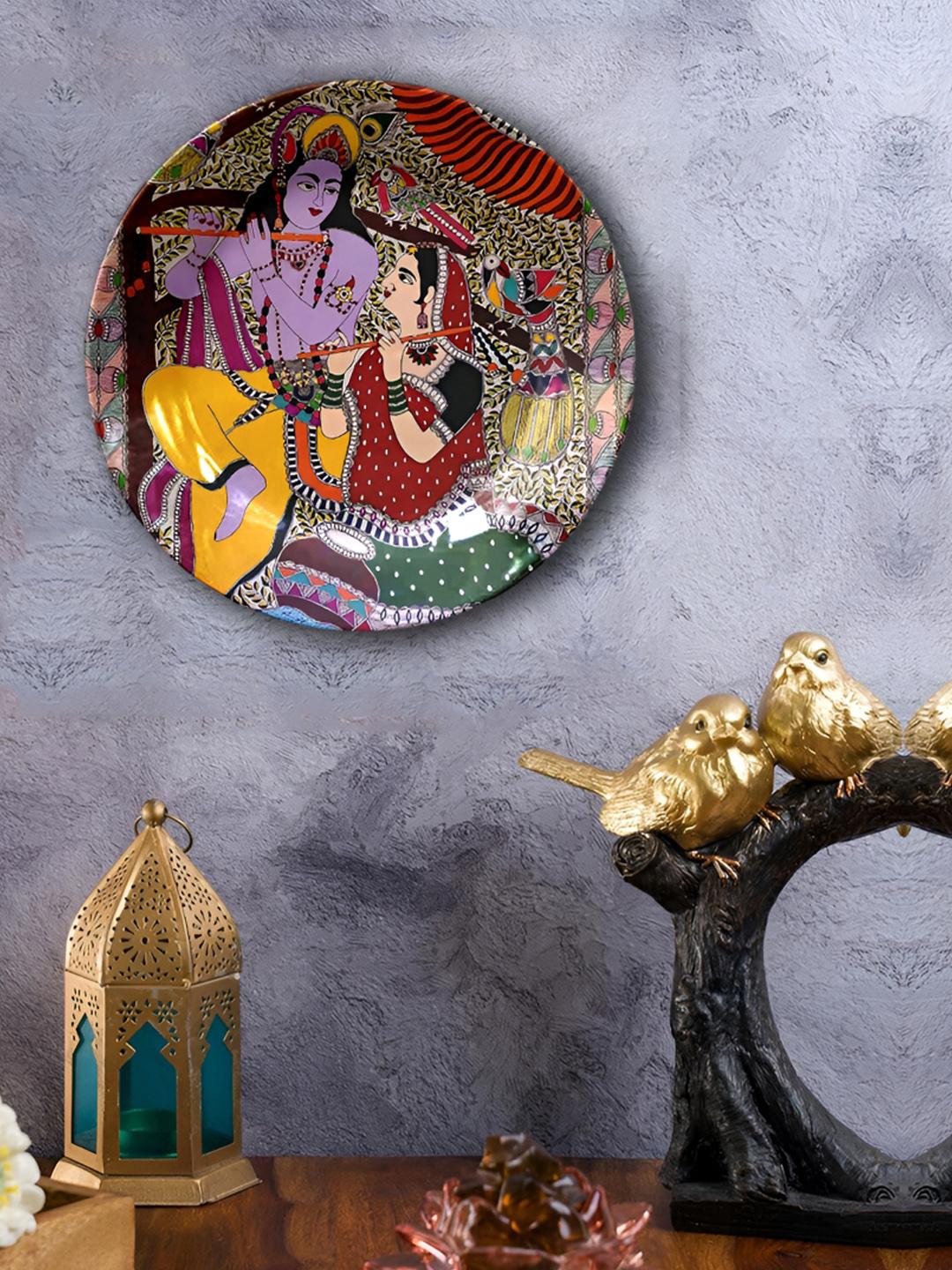 Buy JIKRAA Ceramic Ethnic Motifs Glossy Hanging Hall Wall Plates