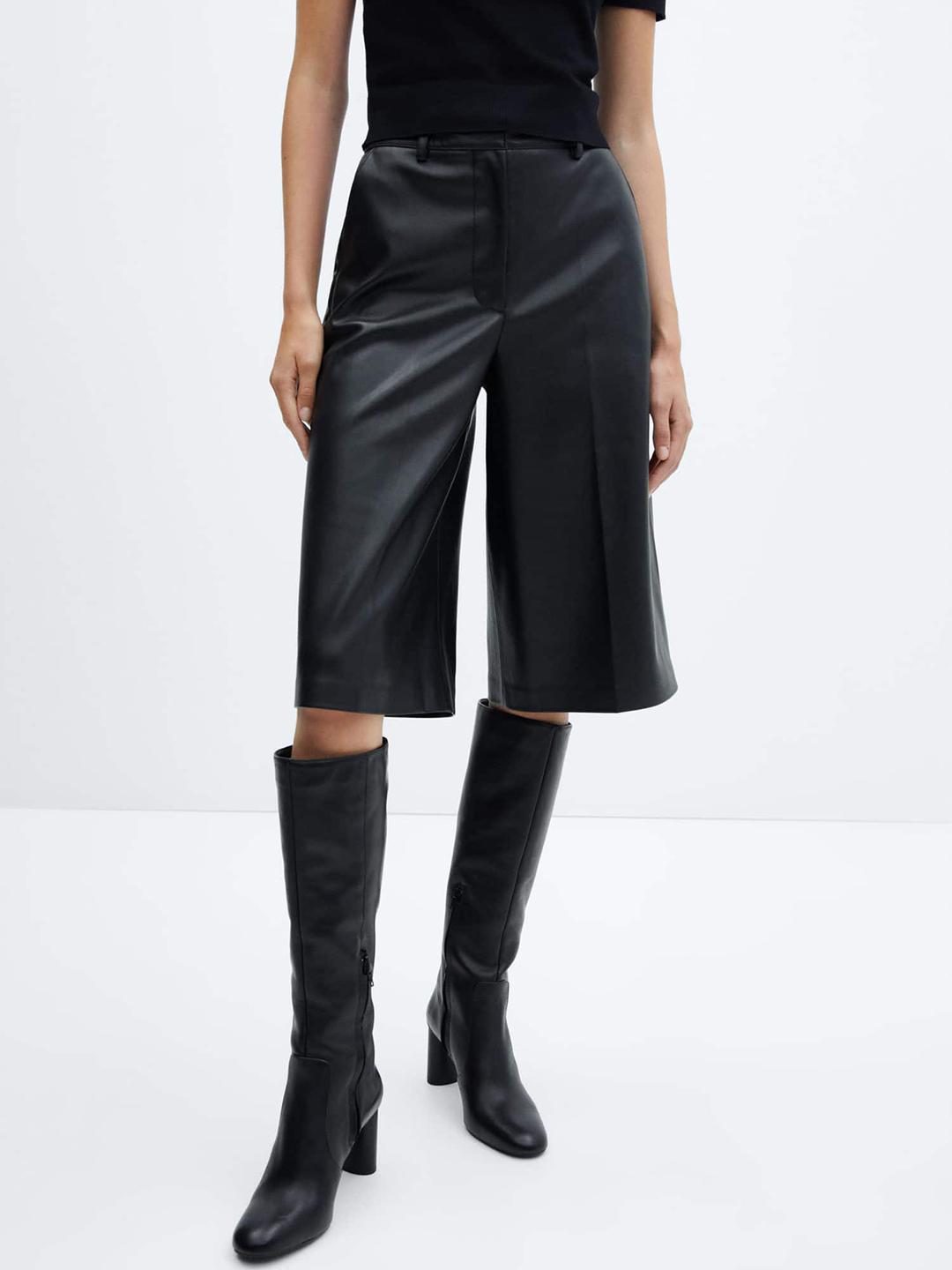 Buy MANGO Women Faux-Leather Bermuda Shorts Shorts for Women
