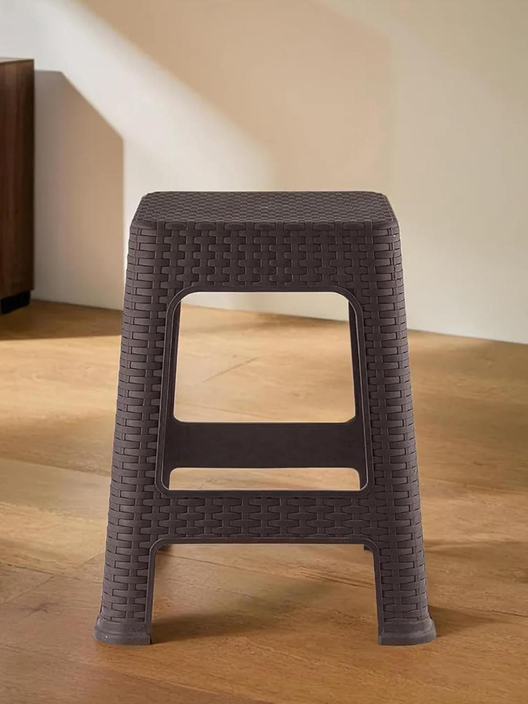 Kuber Industries Brown Plastic Stool Kuber Industries Multiuses