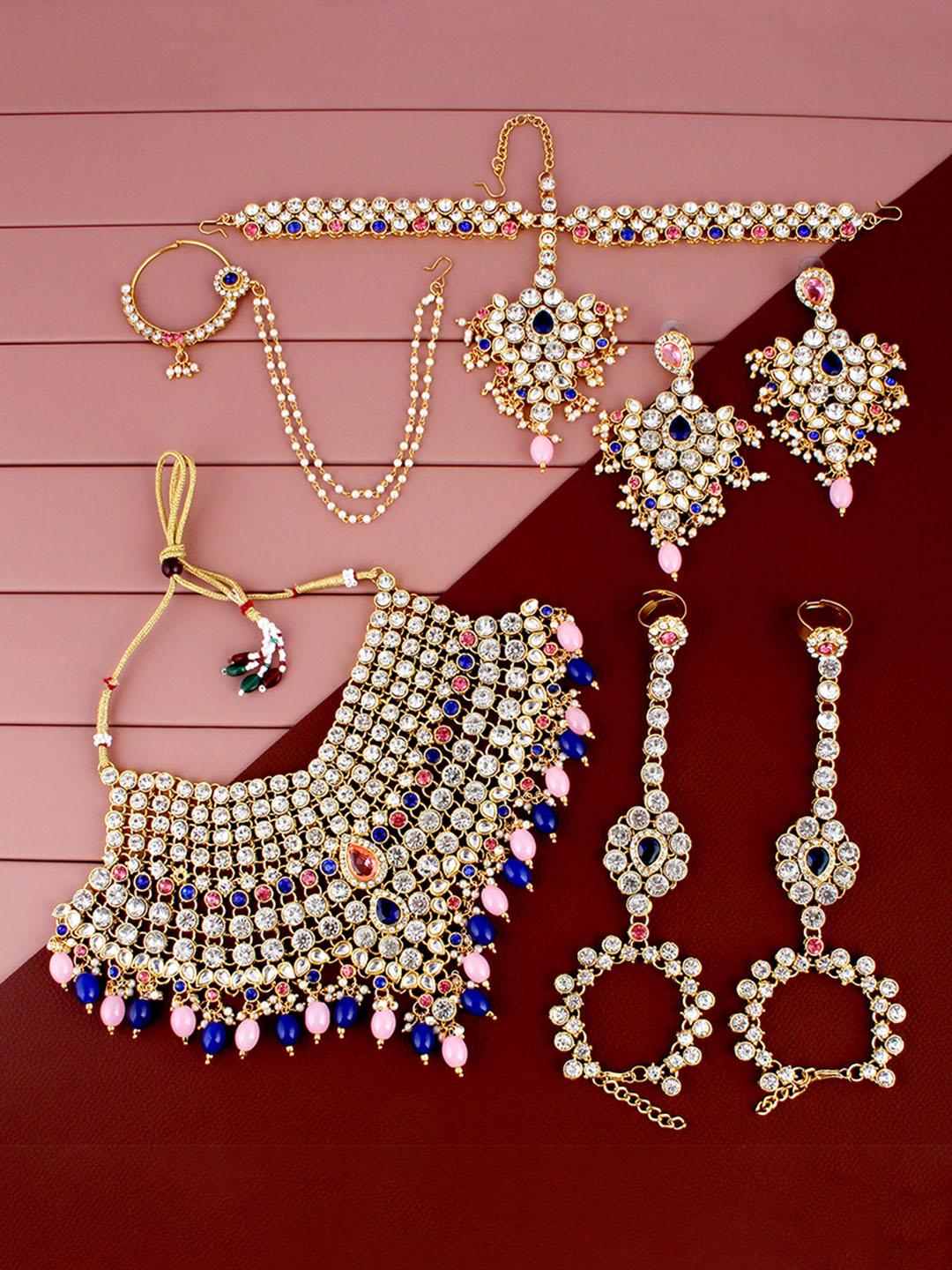 Indian Bridal Necklace Jaimal Set Jewelry LUCKY JEWELLERY Gold