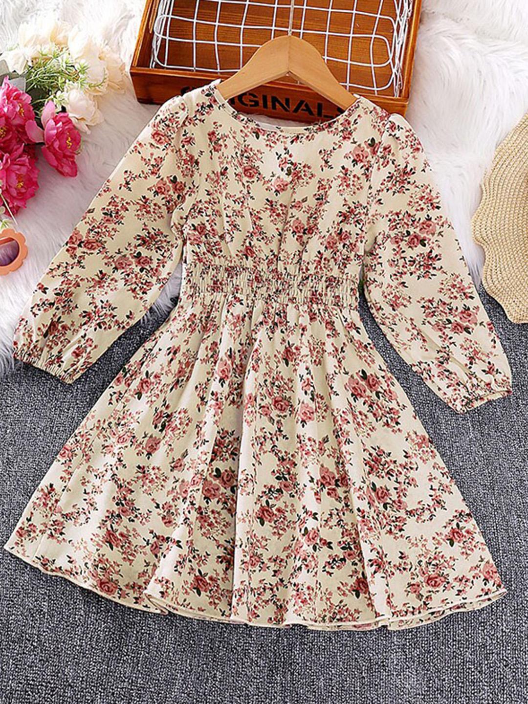 【CARAMEL】COLIMA GIRL DRESS CREAM FLORAL 467fea02-0342-4d7b-a782-