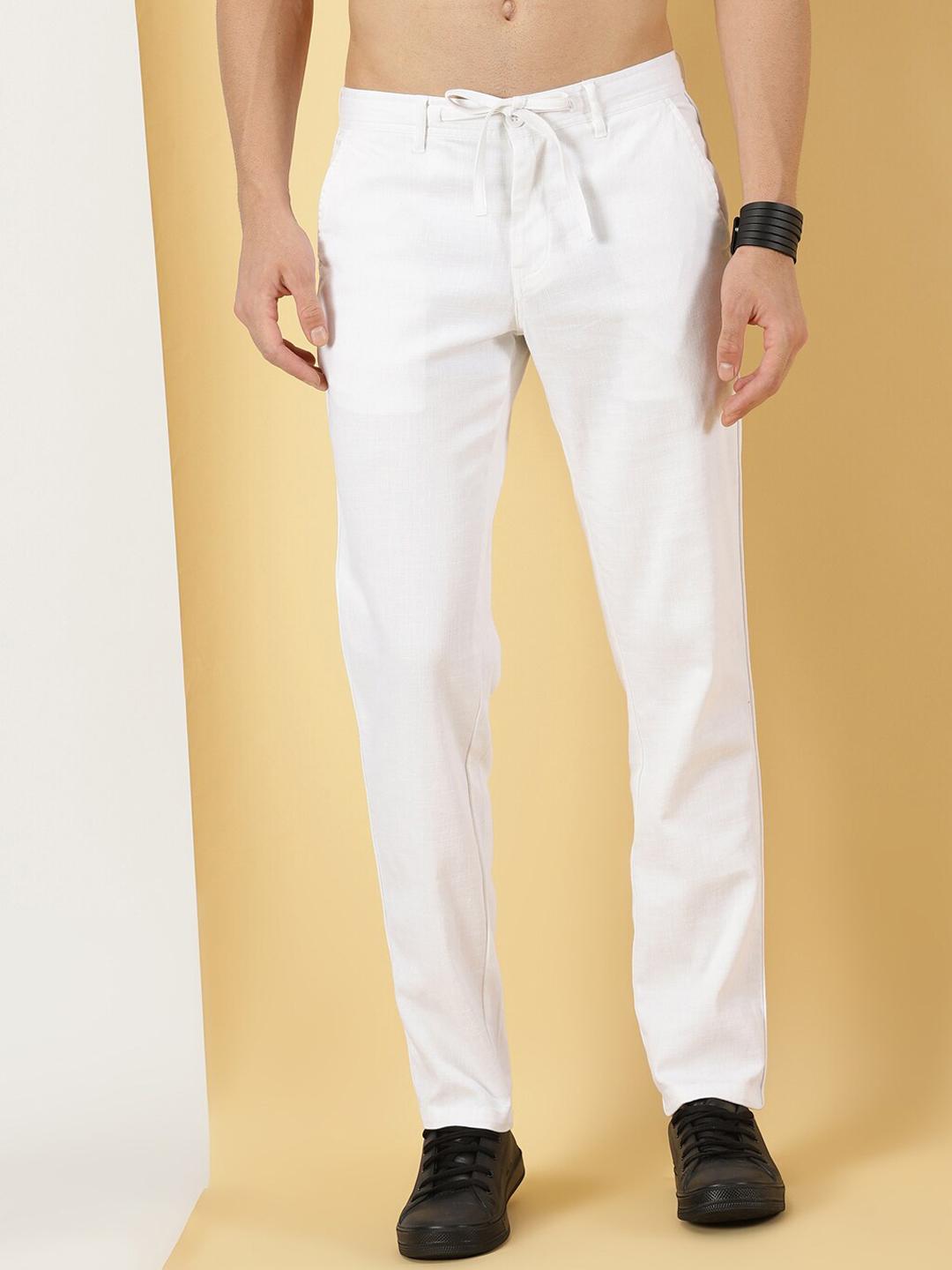 Buy Thomas Scott Men Smart Linen Cotton Chinos Trousers - Trousers