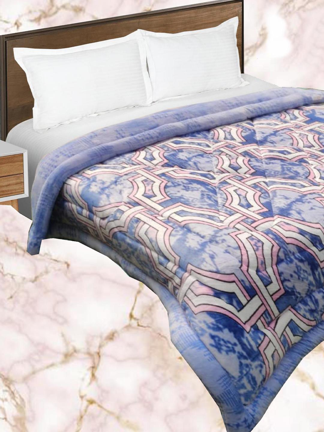 Buy Signature Bellagio Blue White Microfiber Heavy Winter Single