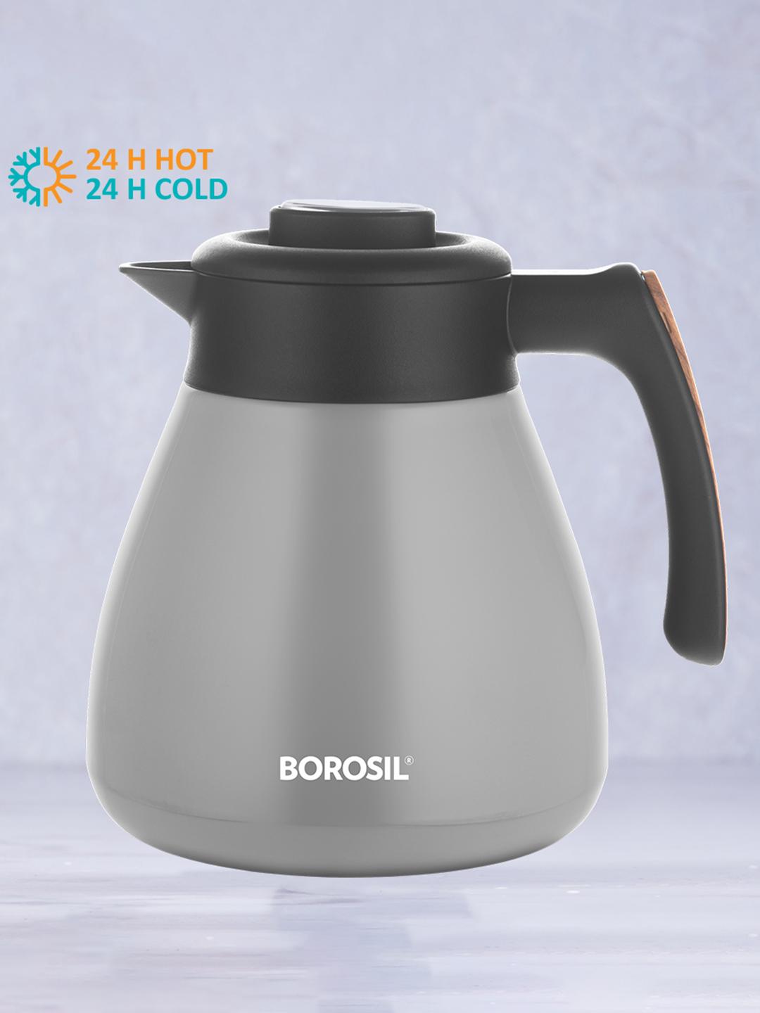 Buy BOROSIL Grey Black Solid Stainless Steel Glossy Kettle