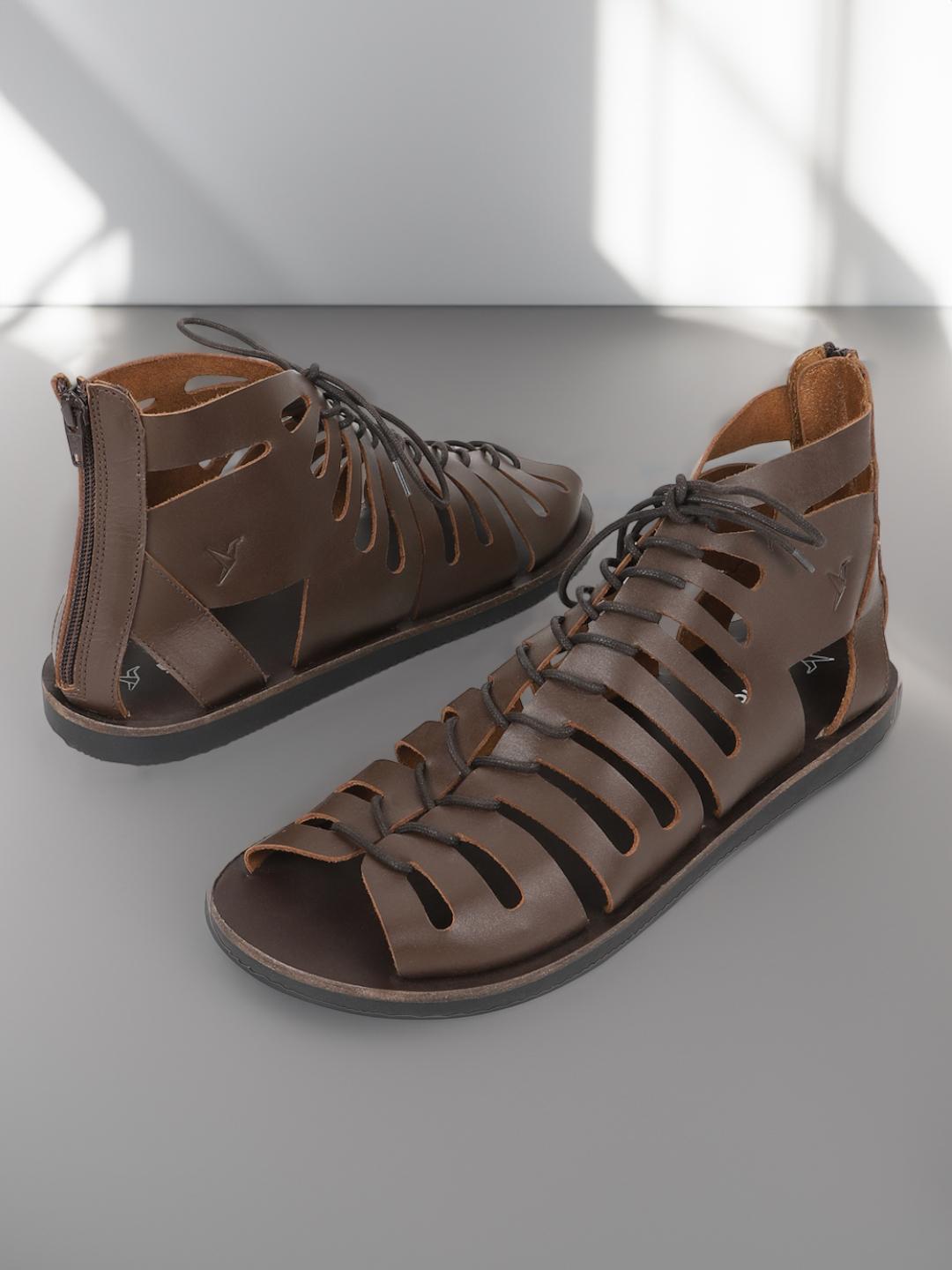 Buy yoho Leather Gladiators Sandals - Sandals for Men 26878548