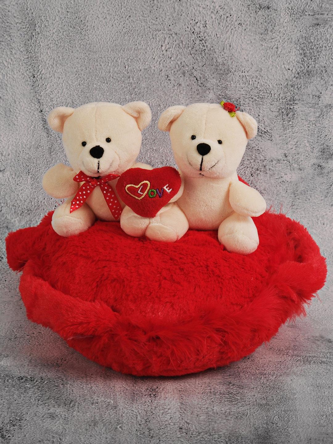 Buy DukieKooky Kids Pair Of Teddy Bear With Heart Basket Soft