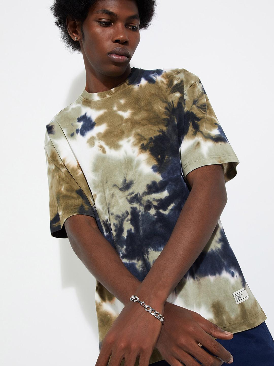 Buy max URB_N Men Dyed Pure Cotton Oversized T-shirt - Tshirts for