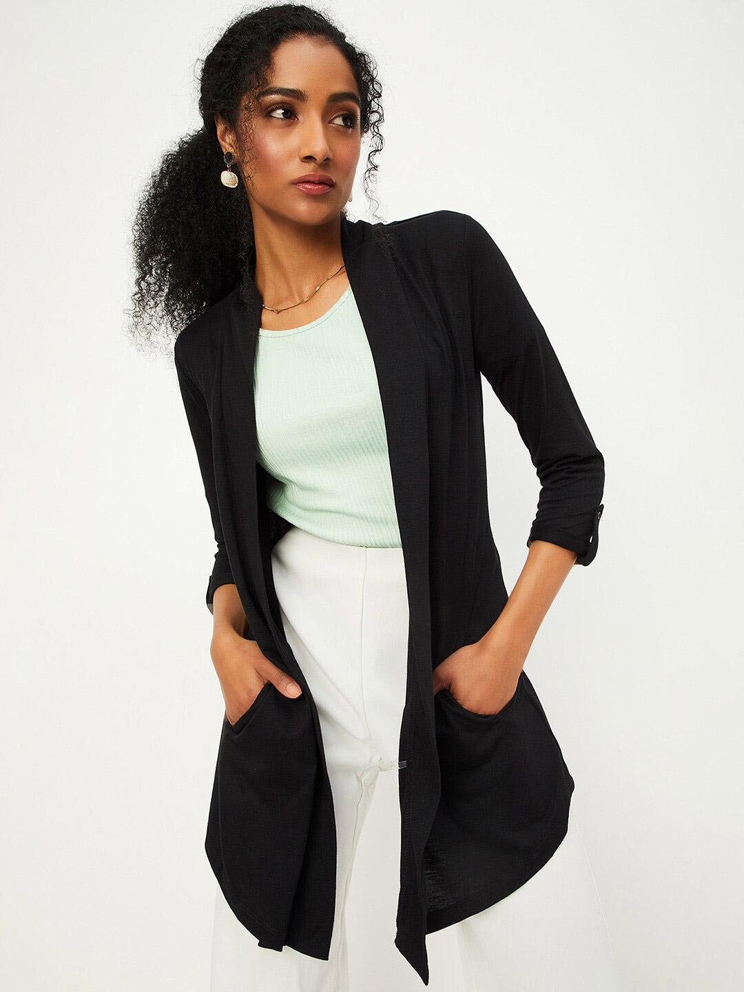 Buy max Acrylic Open Front Shrug - Shrug for Women 27195630 | Myntra