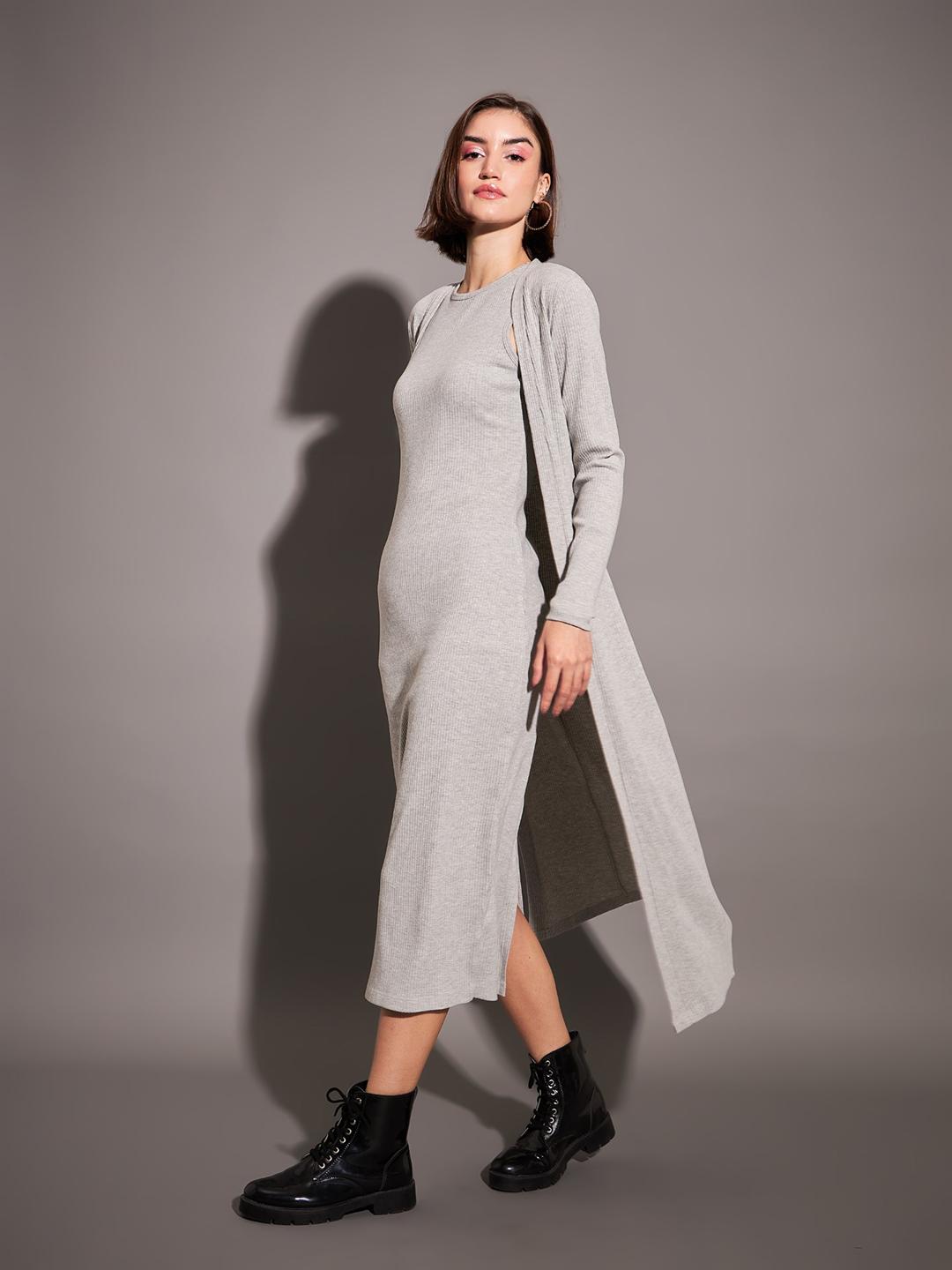 Jumper Dress Hi Top Converse With Dress Buy Grey Ribbed Fit And