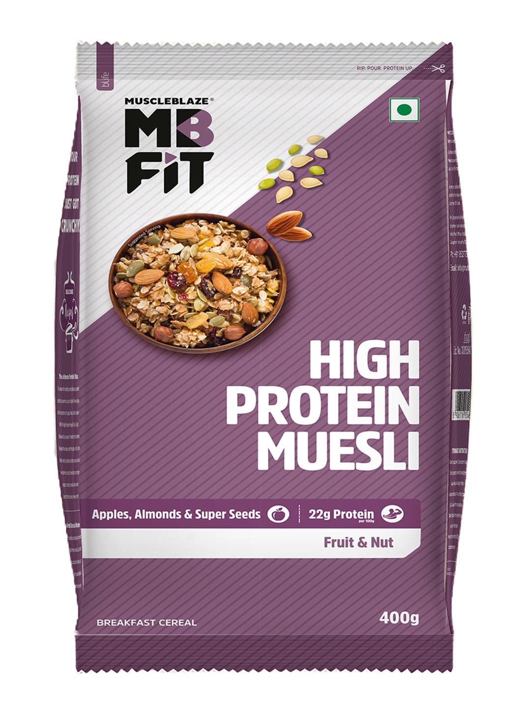 MuscleBlaze Fruits & Nut High Protein Muesli 400g - Image 1
