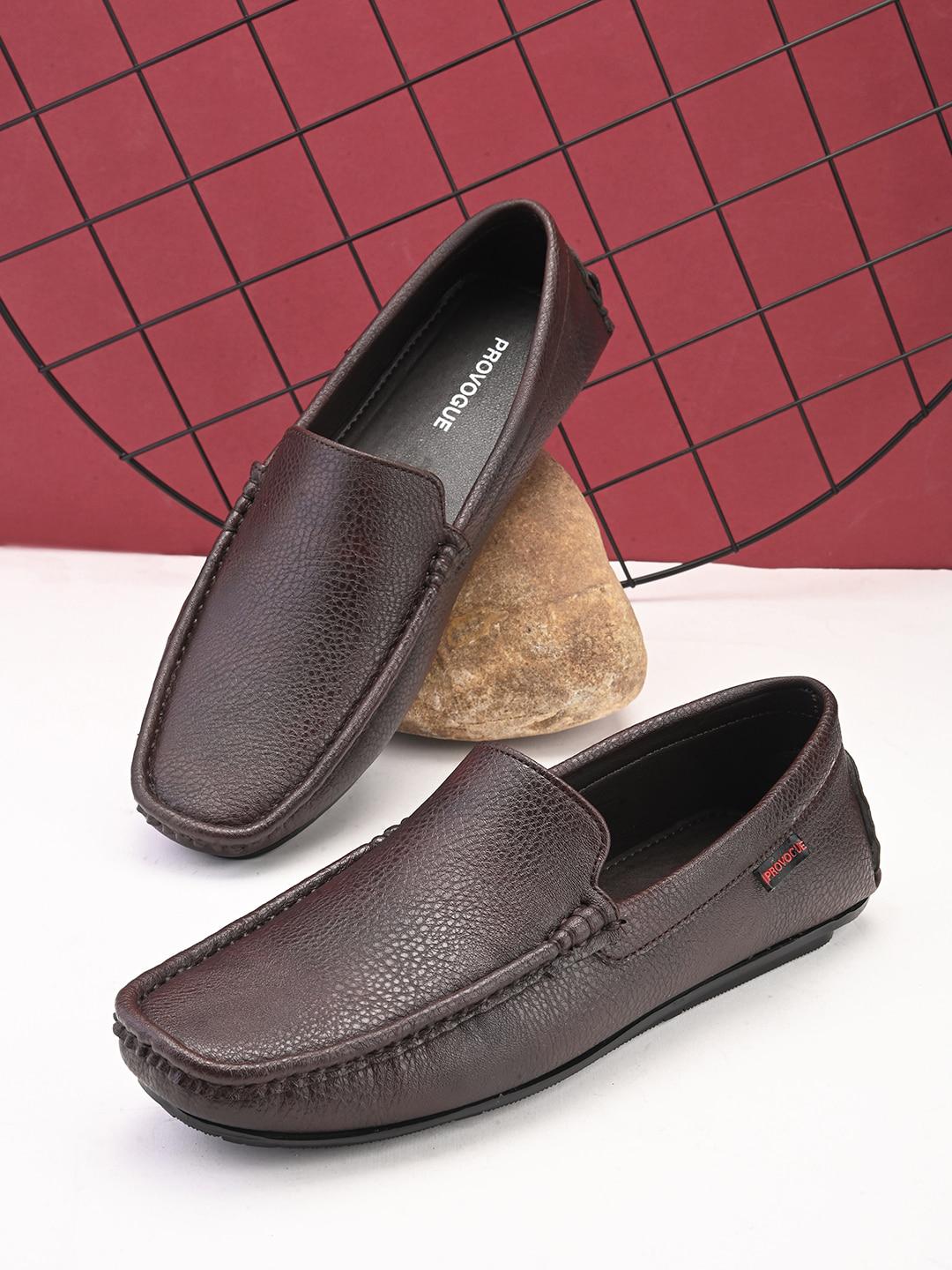 Buy Provogue Men Textured Square Toe Formal Loafers - Formal Shoes