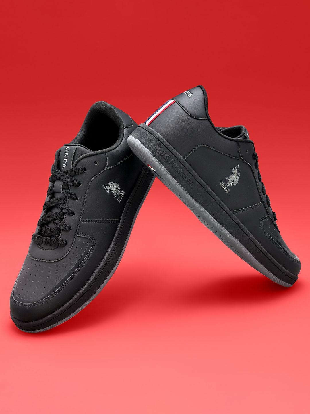 U.S. Polo Assn. Men Rein 2.0 Blk Retro Court Sneakers - Image 1