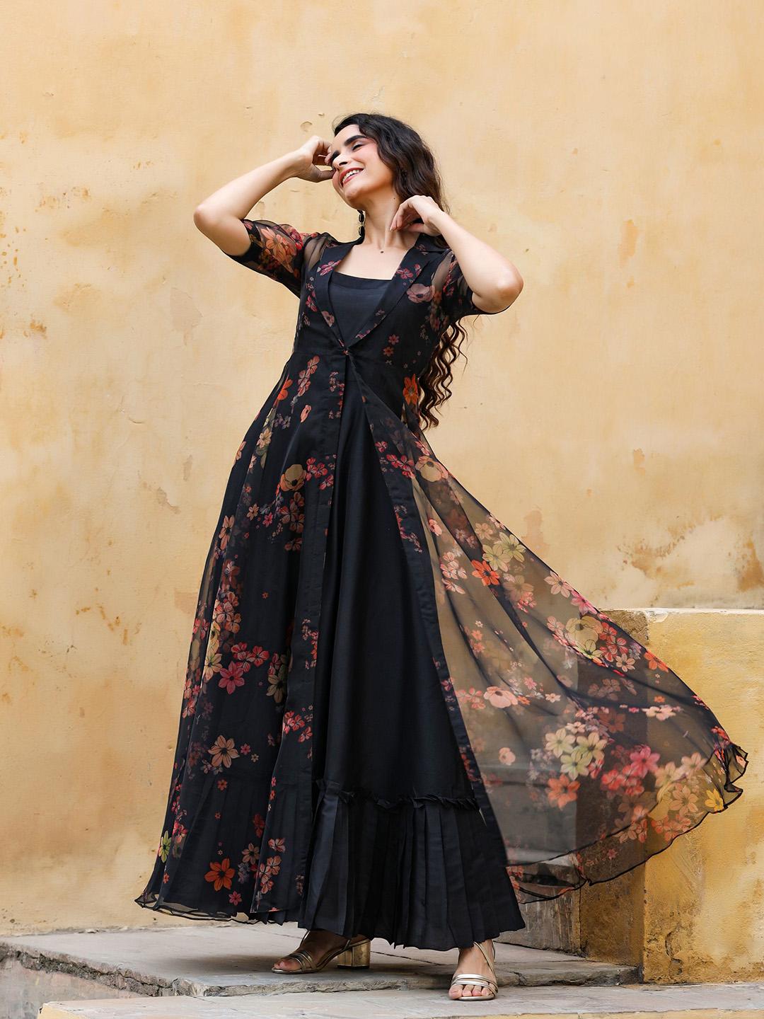 Jeans Shrug Over Gown Long Shrug With Top