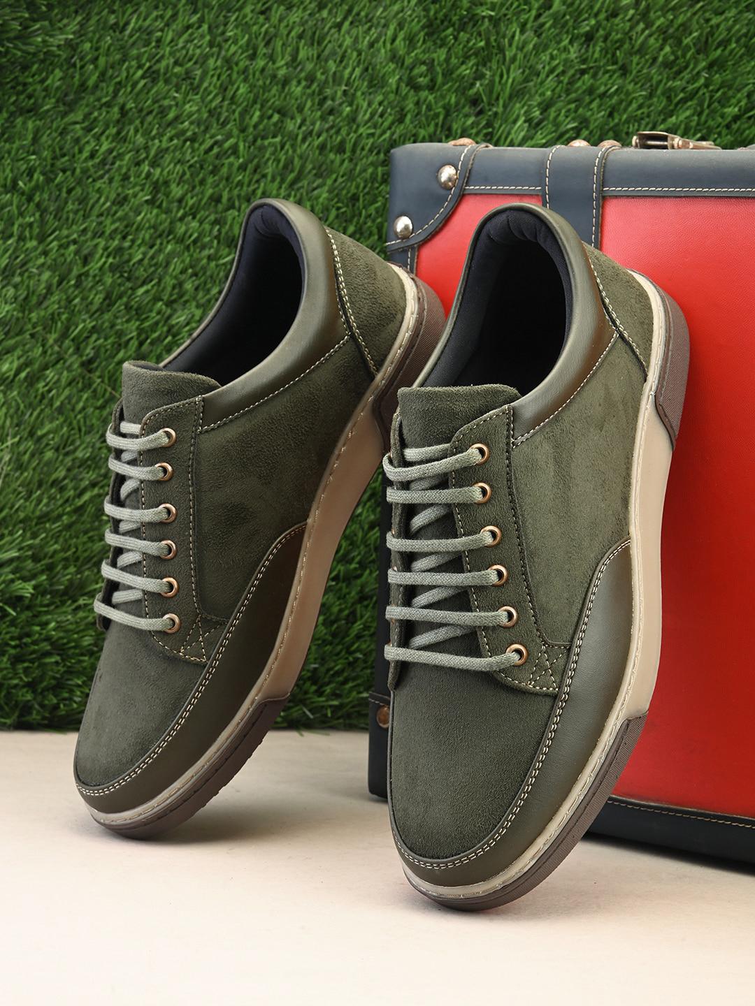 Buy The Roadster Lifestyle Olive Green Men Lace Up Moisture