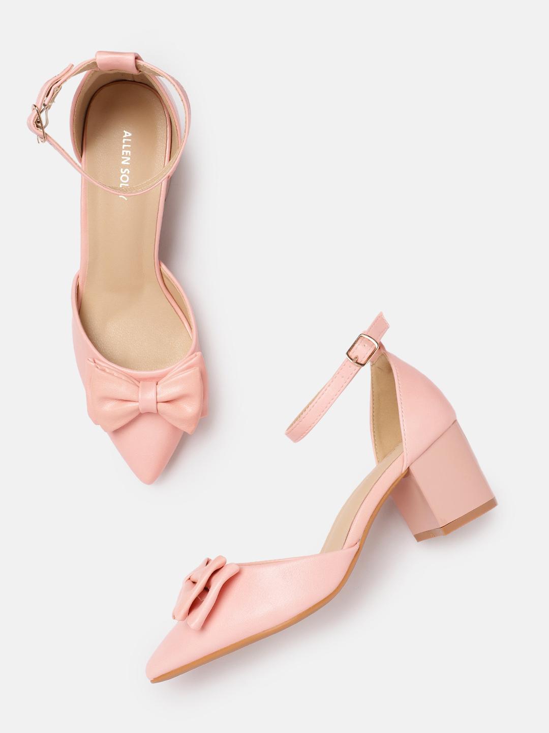 Buy Allen Solly Women Block Heeled Pumps with Bows Heels for
