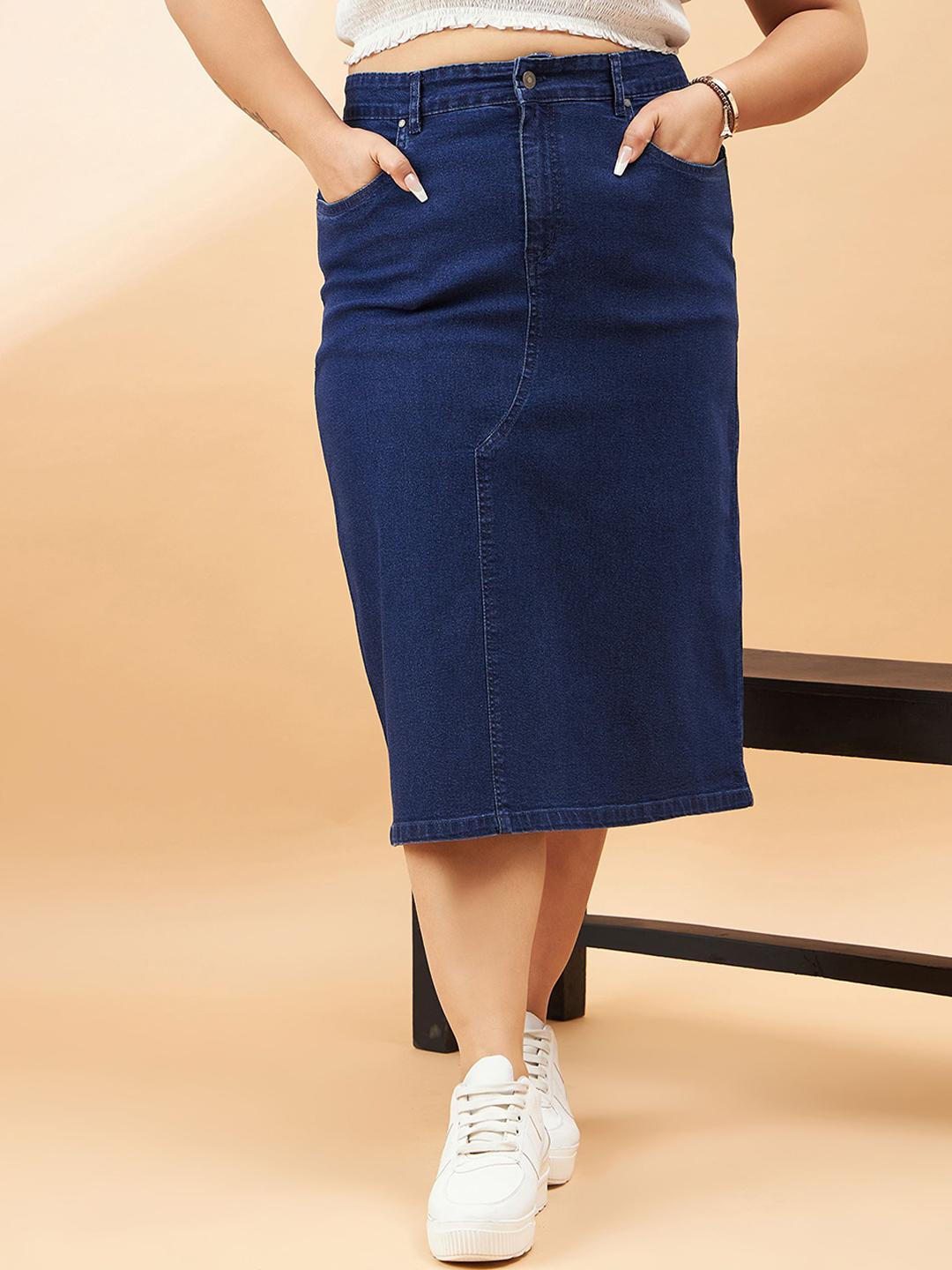 Buy SASSAFRAS Curve Plus Size A-Line Midi Skirt - Skirts for Women