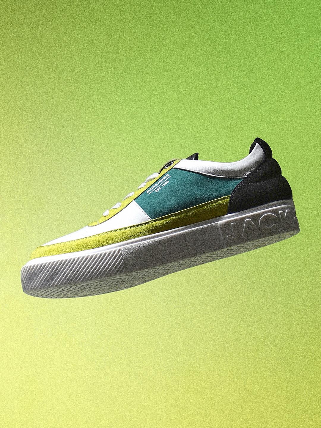 Buy Jack & Jones Men Colourblocked Round Toe Leather