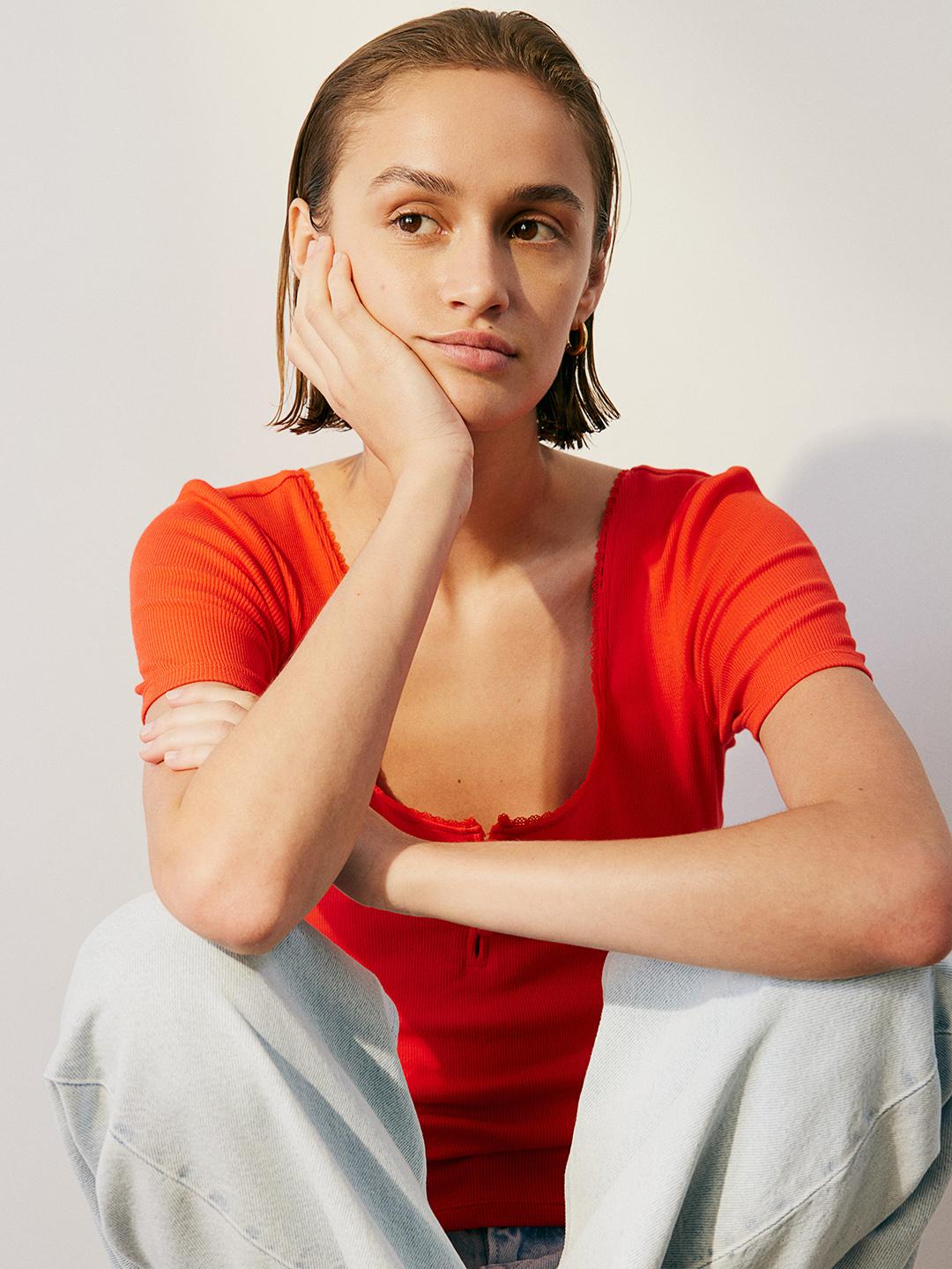 Buy H&M Ribbed Jersey Top - - Apparel for Women