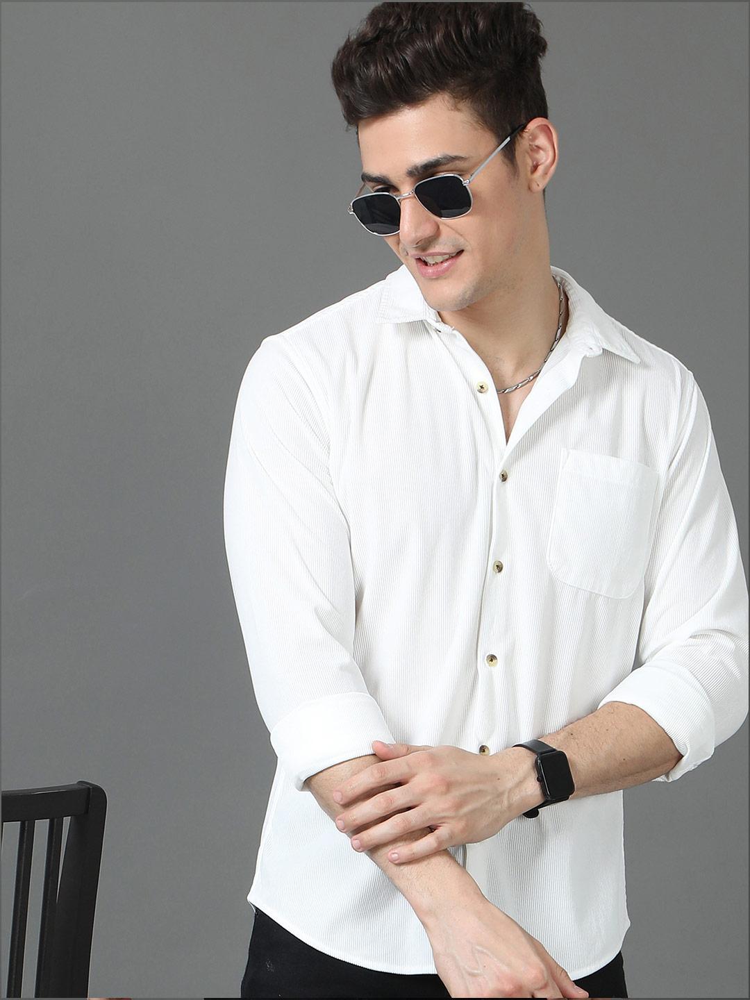 HERE&NOW Men Slim Fit Opaque Casual Shirt - Image 1