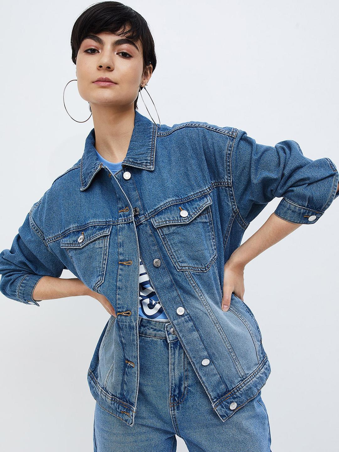 Buy Ginger by Lifestyle Washed Cotton Denim Jacket - Jackets for