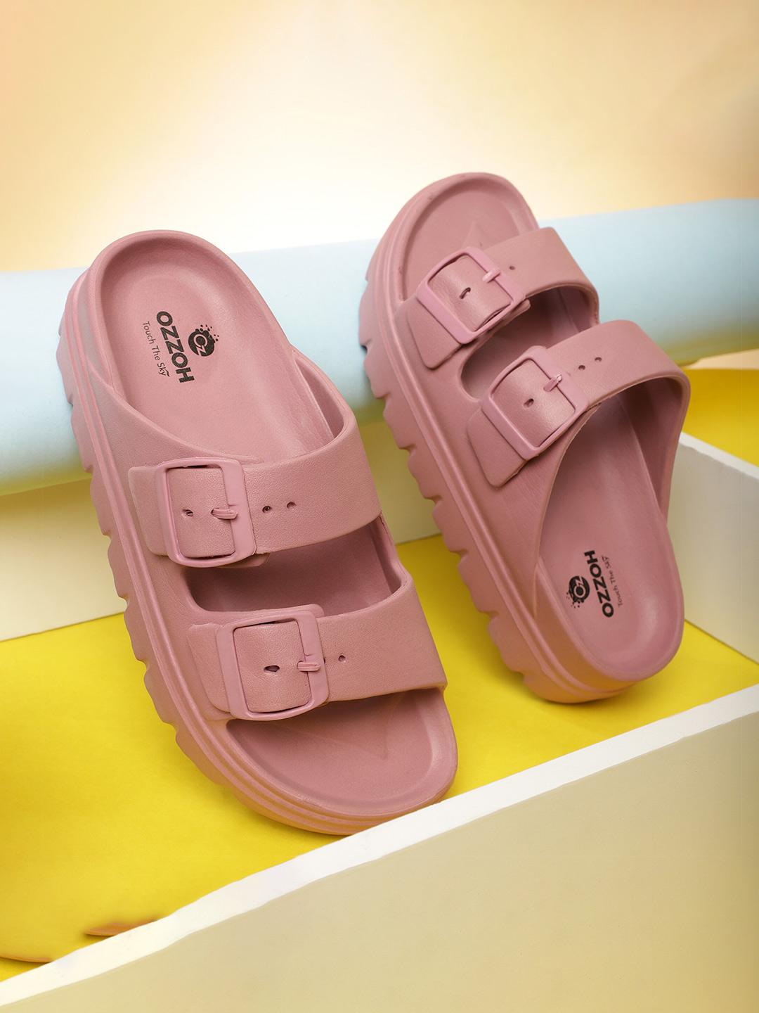 Buy OZZOH Women Flexible Washable Sliders with Buckle Flip Flops