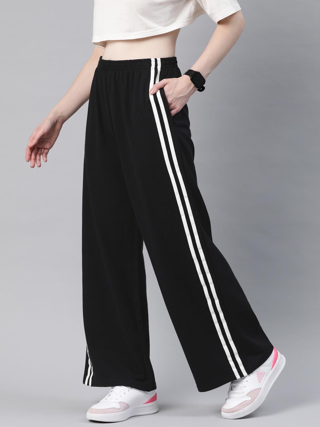 Buy Laabha Women Side-Striped Flared Track Pants - Track Pants for