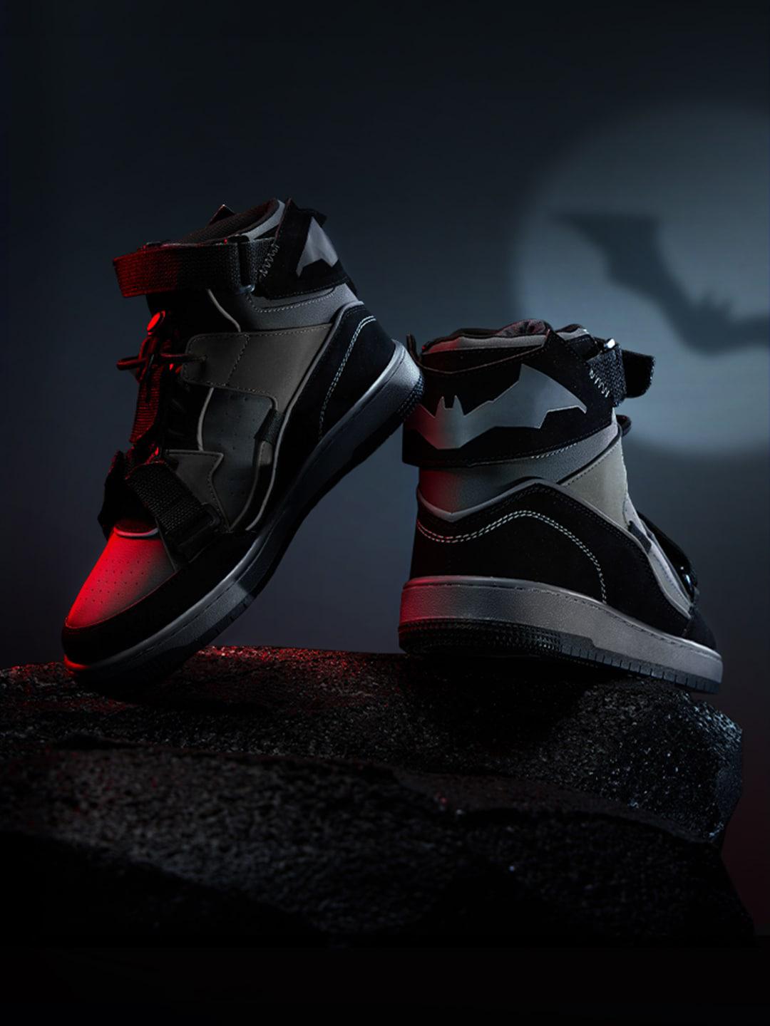 The Souled Store Men Batman Printed Grey High Top Sneakers - Image 1