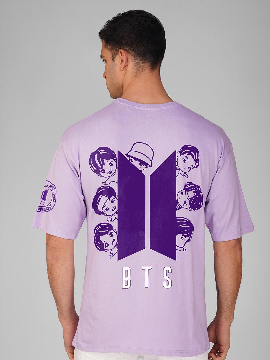 Buy Crazymonk BTS Printed Drop Shoulder Pure Cotton Oversized T