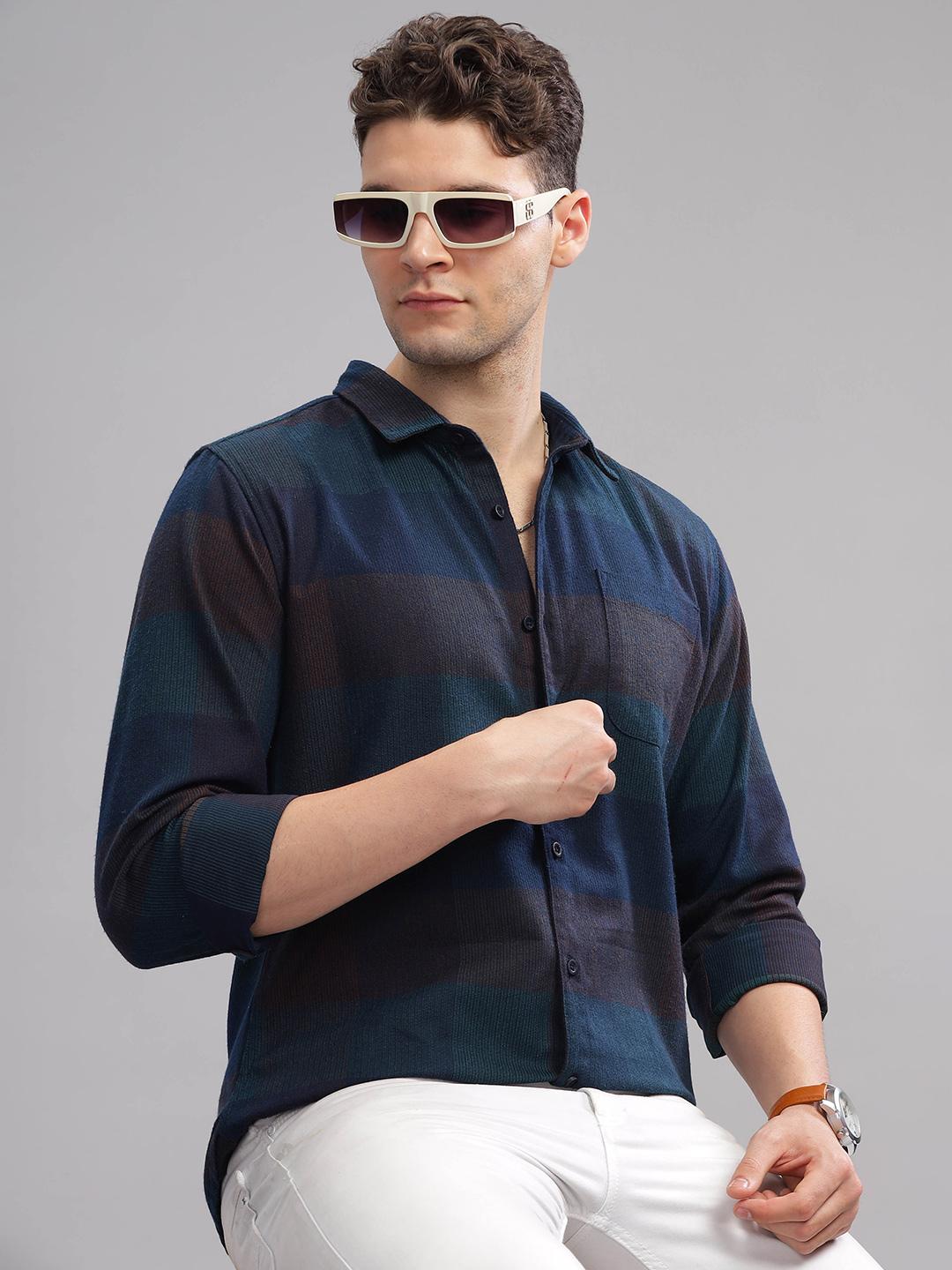 HERE&NOW Slim Fit Tartan Checked Casual Shirt - Image 1