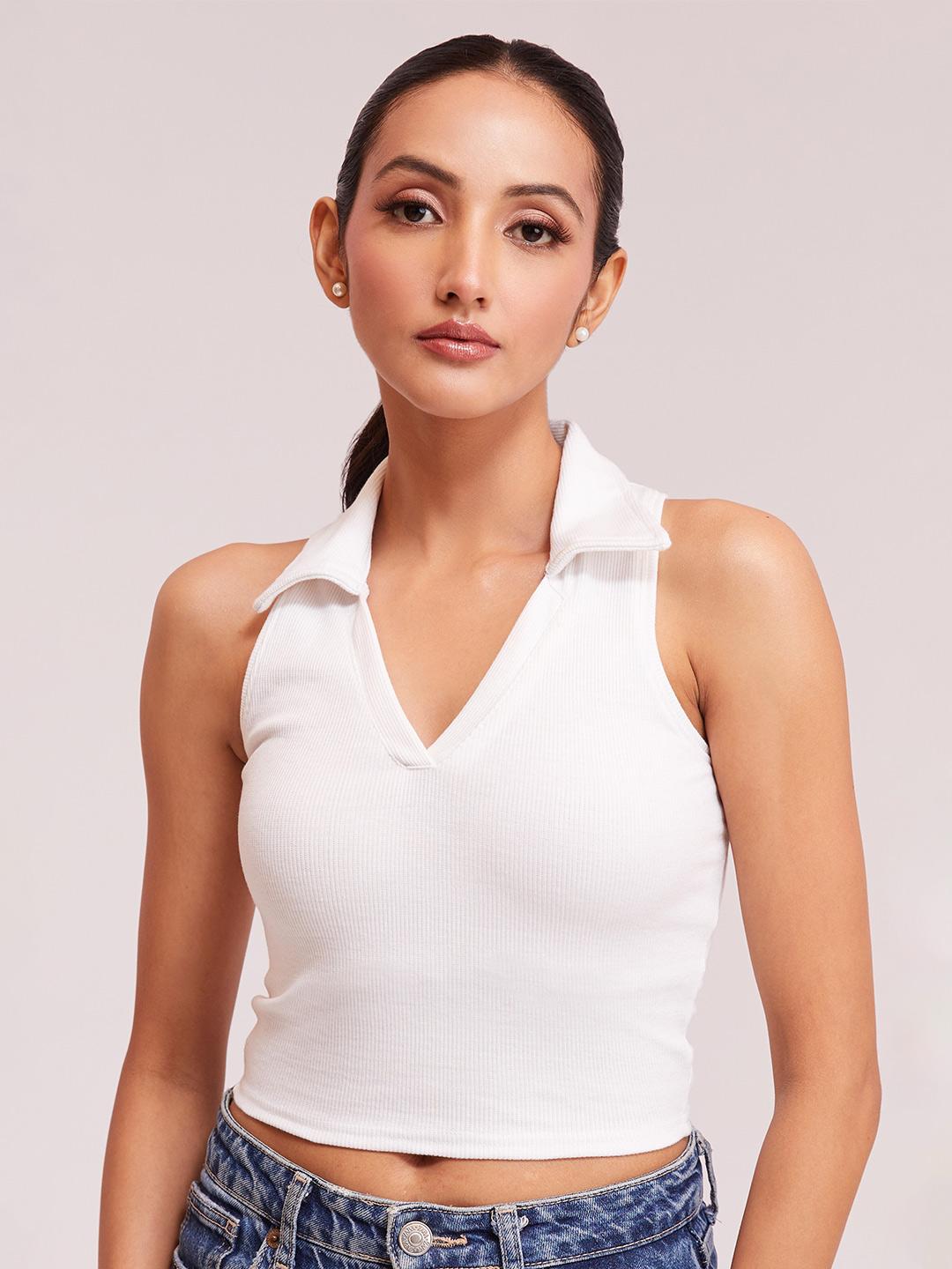SweatyRocks Women's Half Zip Ribbed Crop Tank Top - Sleeveless, Fitted, Summer Casual Shirt - View #9