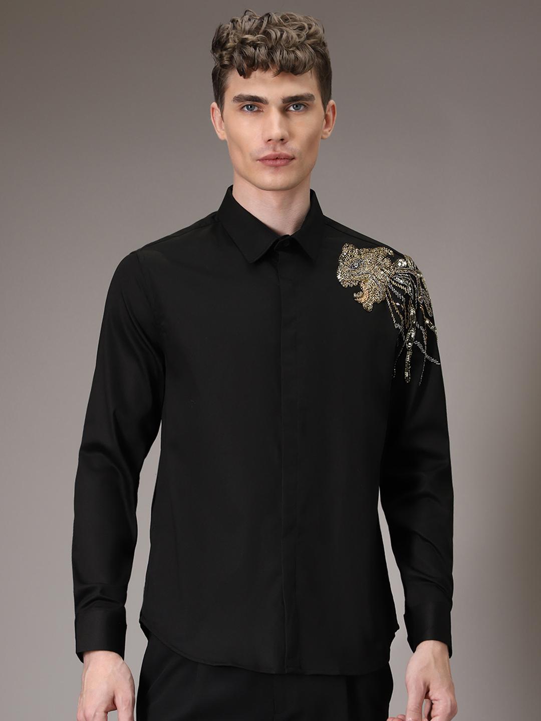 Banana Club Premium Slim Fit Embellished Casual Shirt - Image 1
