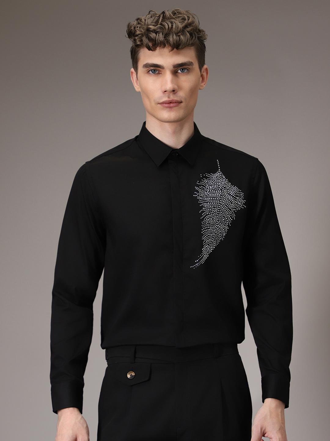 Banana Club Premium Slim Fit Embellished Casual Shirt - Image 1