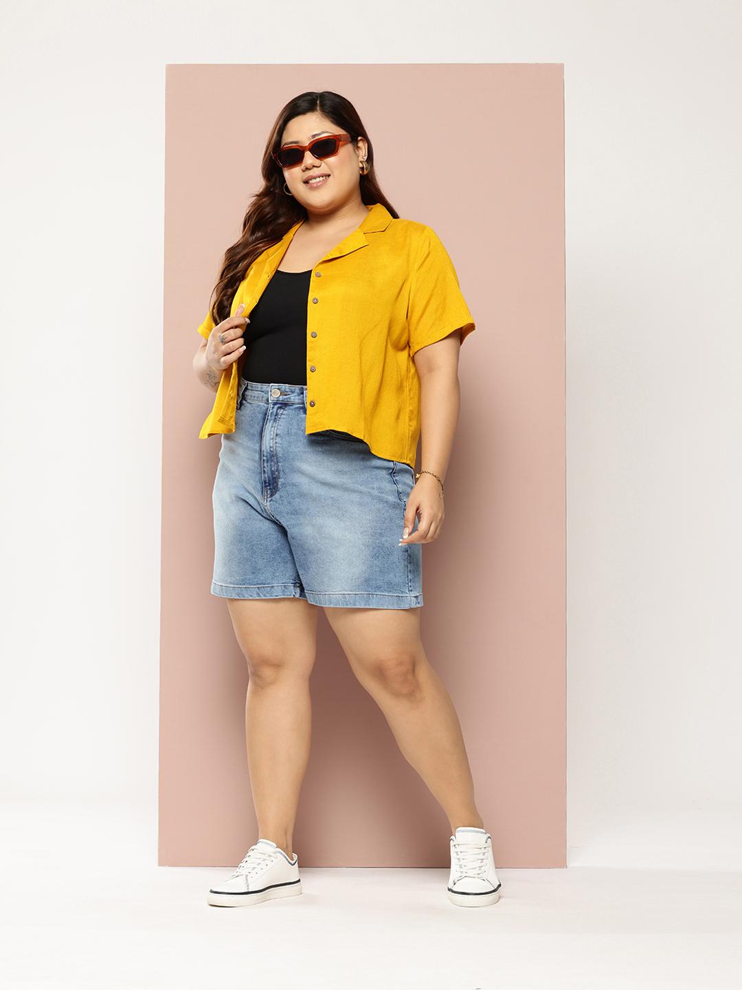 Buy Sztori Women Plus Size Denim Shorts - Shorts for Women