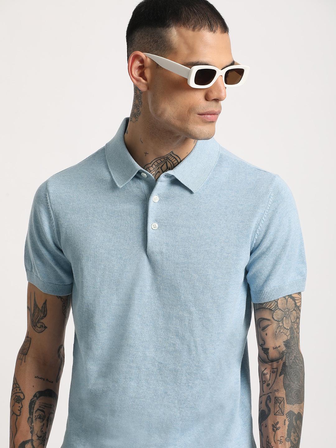 THE BEAR HOUSE Men Cotton Polo Collar T-shirt