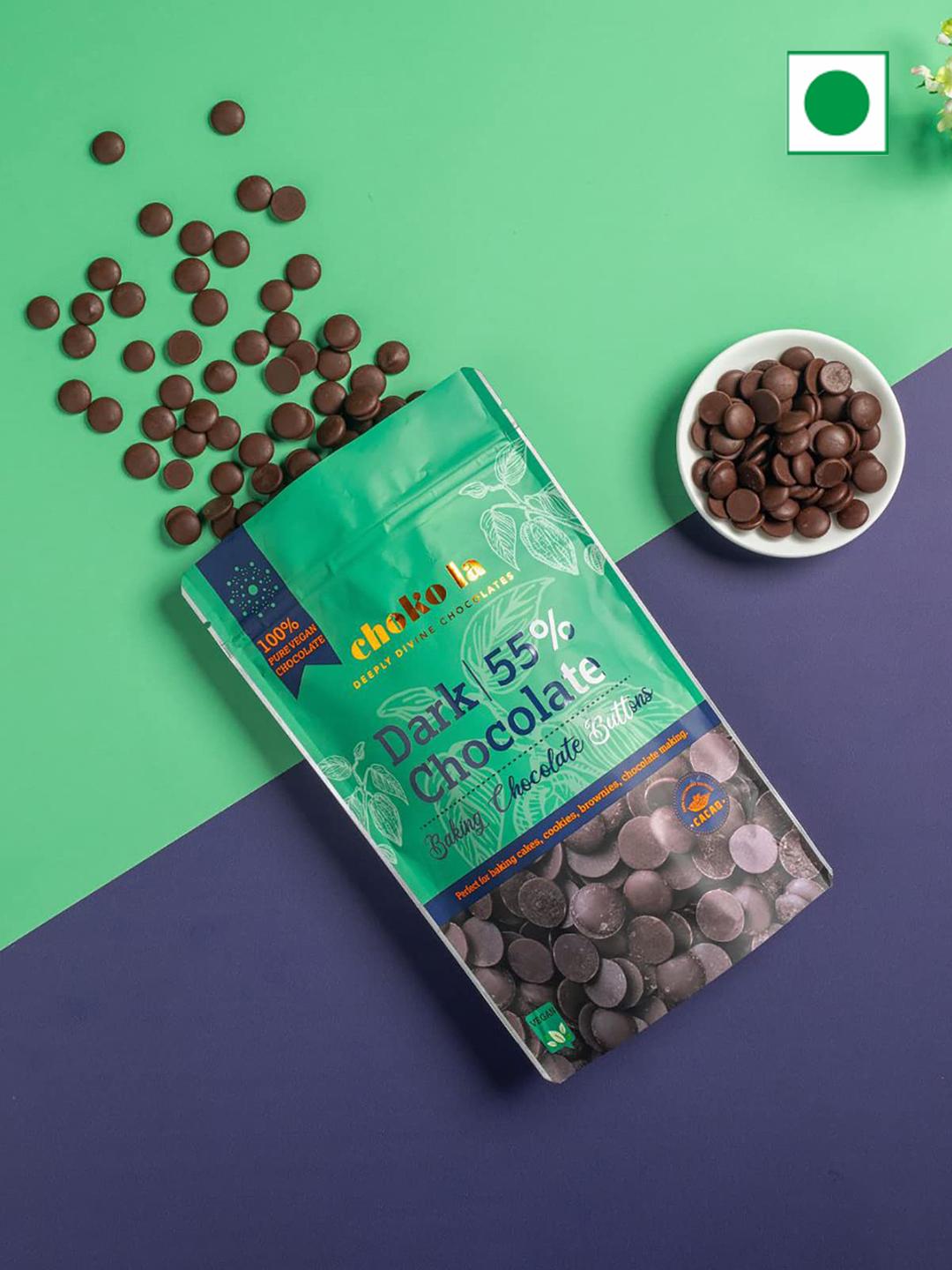 Buy choko la 55% Dark Chocolate Baking Buttons- 250 G - Chocolates