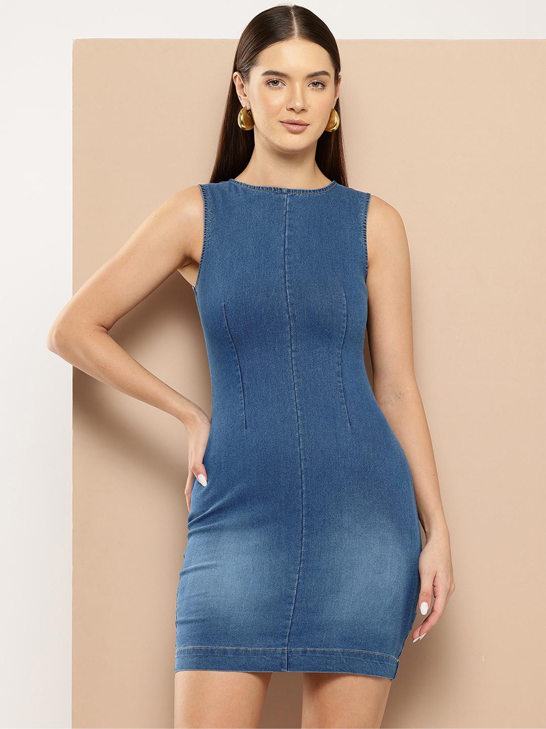 white christmas dresses Women's Denim Strapless Dress main image 0