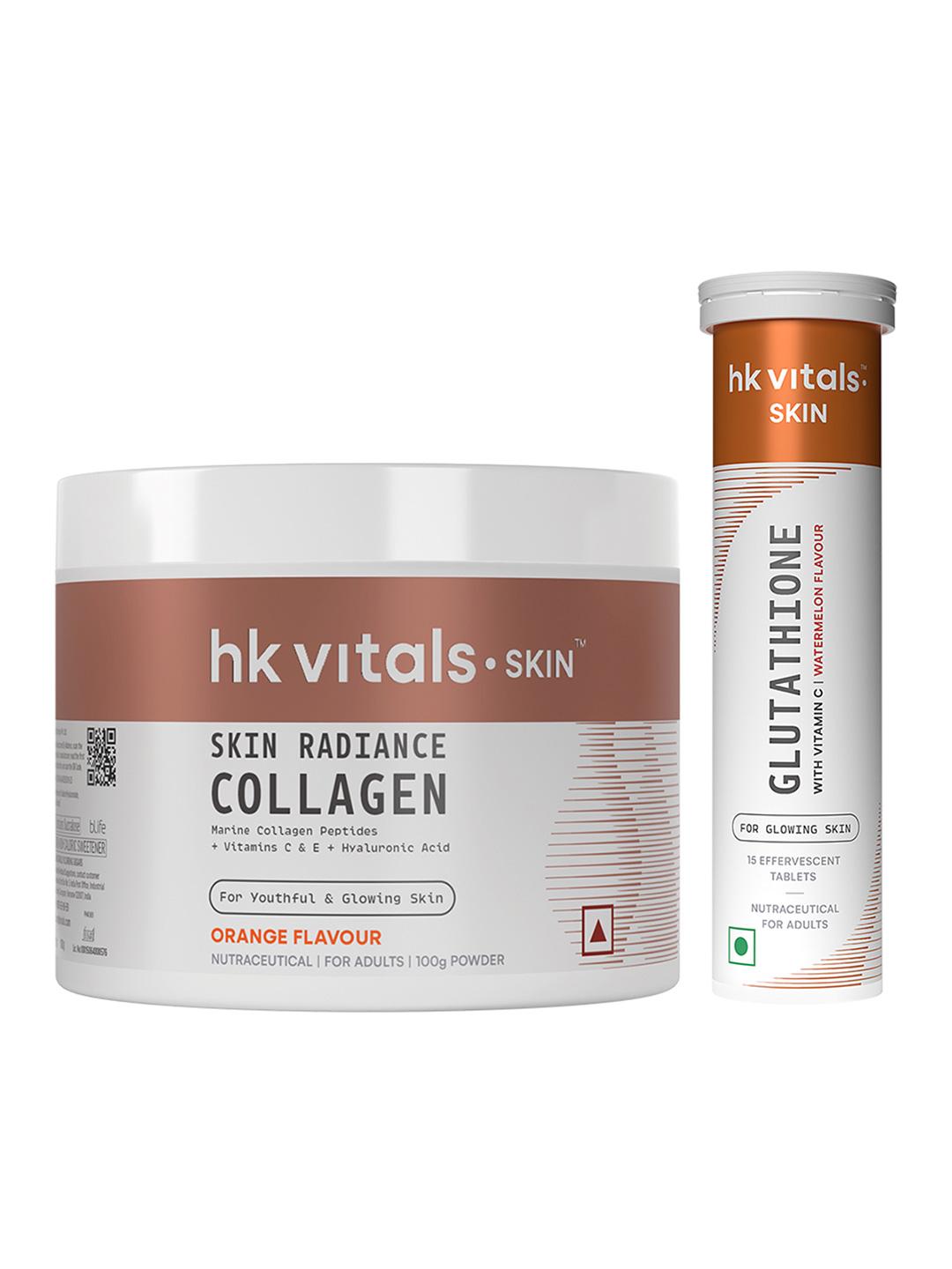 Buy HK VITALS Skin Radiance Orange Collagen Powder 100g & Glutathione  Tablets - 15 Tablets - Skin Supplements for Unisex 28407668