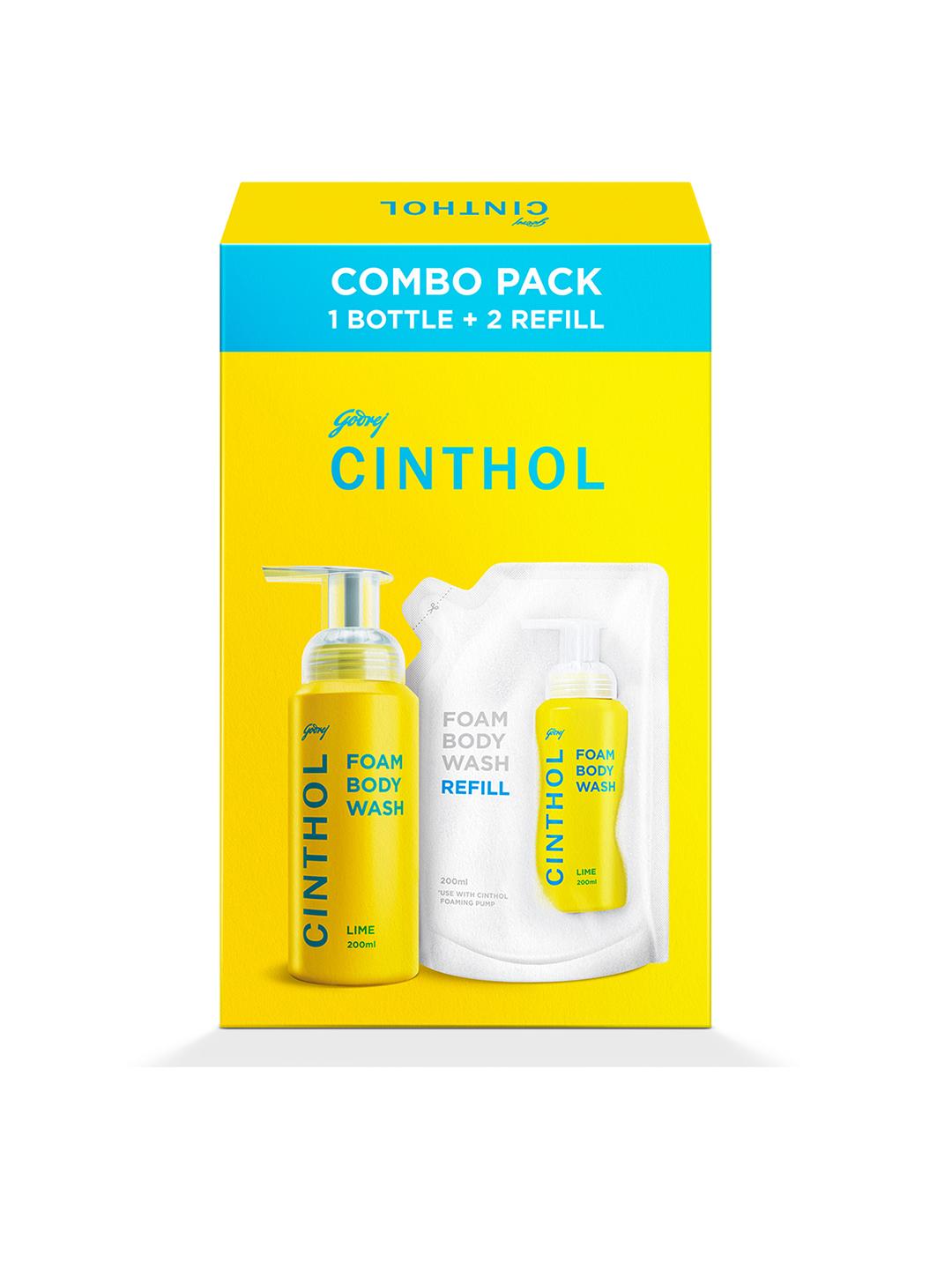 Buy CINTHOL Lime Foam Body Wash Combo Pack - 1 Bottle & 2 Refill