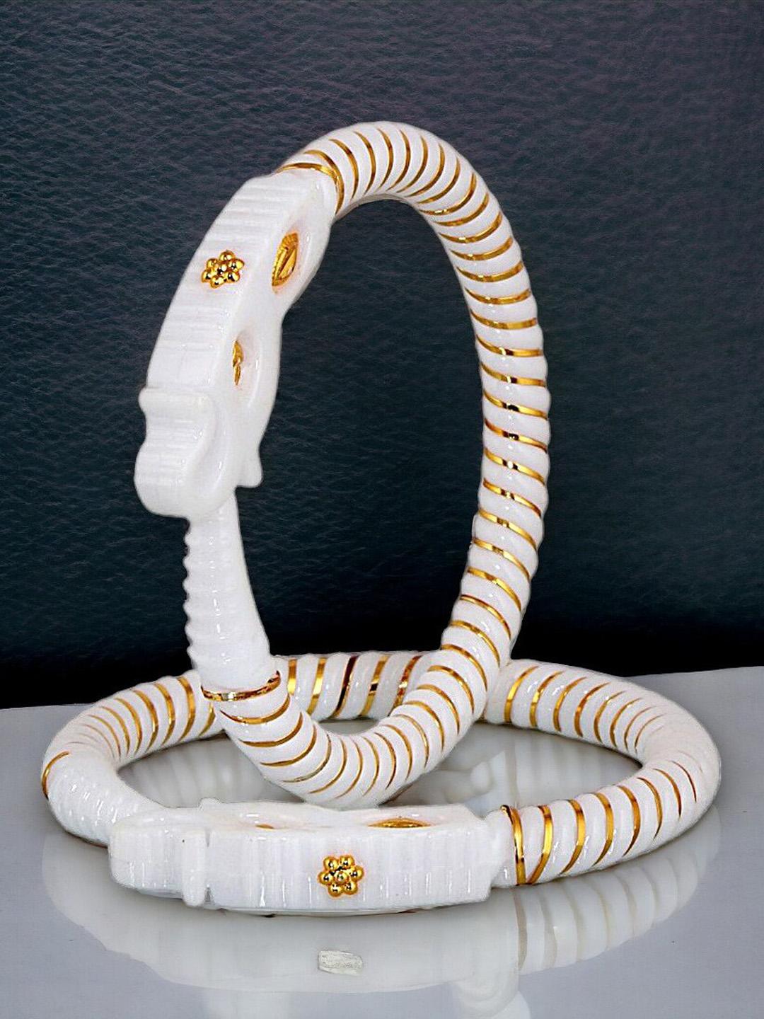 Buy LUCKY JEWELLERY Set Of Gold Plated Shakha Pola Traditional