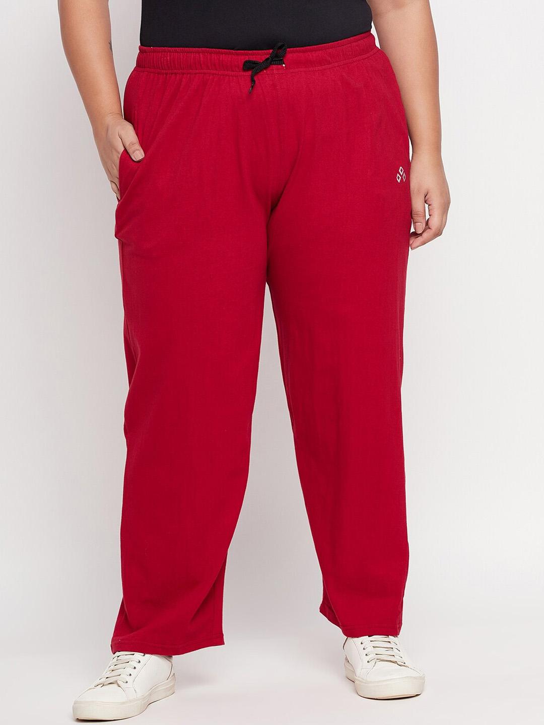 Plus Size Track Pants Cotton Ladies Womens Pants Plus Size Red