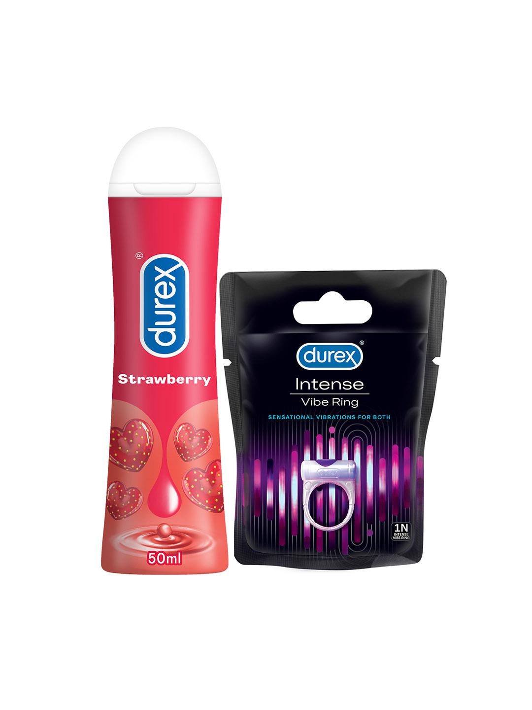 Buy Durex Set of Intense Vibe Ring & Strawberry Flavoured Lubricant - 50 ml  - Lubricants for Unisex 28465730 | Myntra