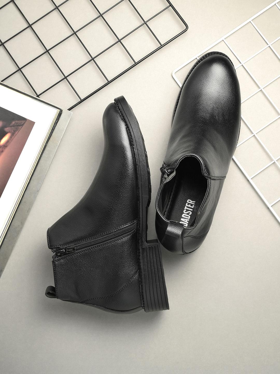 Buy The Roadster Lifestyle Co. Men Black Mid-Top Zip Closure