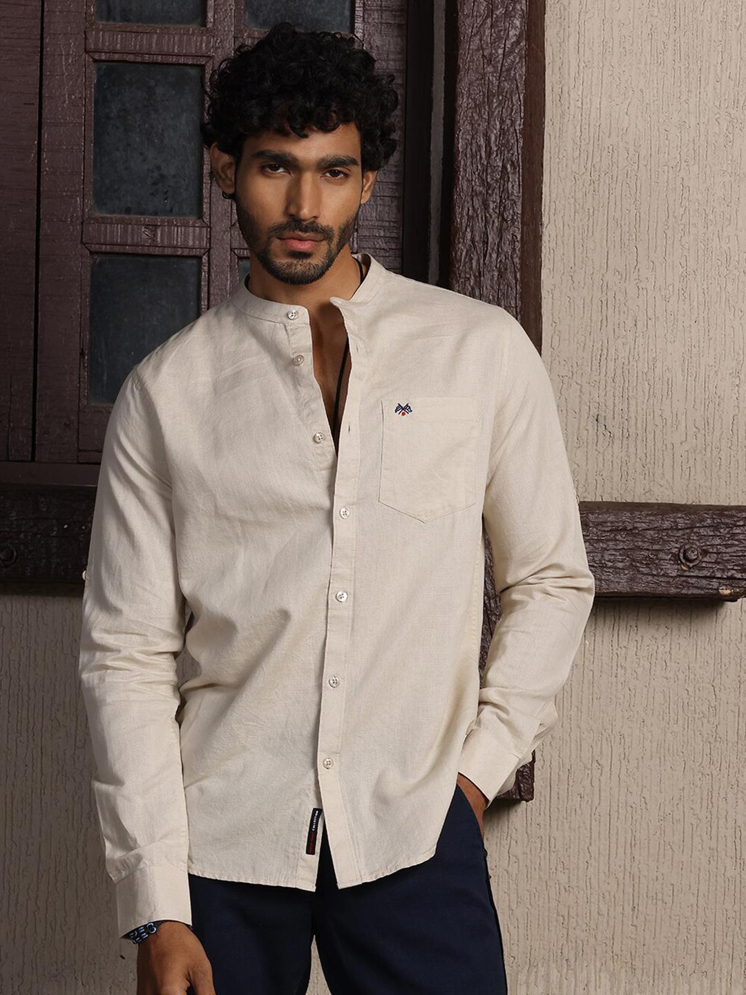 Thomas Scott Premium Cotton Linen Slim Fit Casual Shirt - Image 1