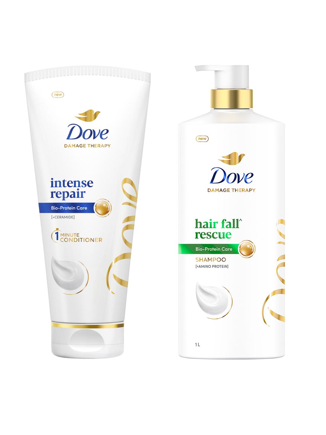 Dove Hair Fall Rescue Shampoo 1L & Intense Repair Hair Conditioner - Image 1